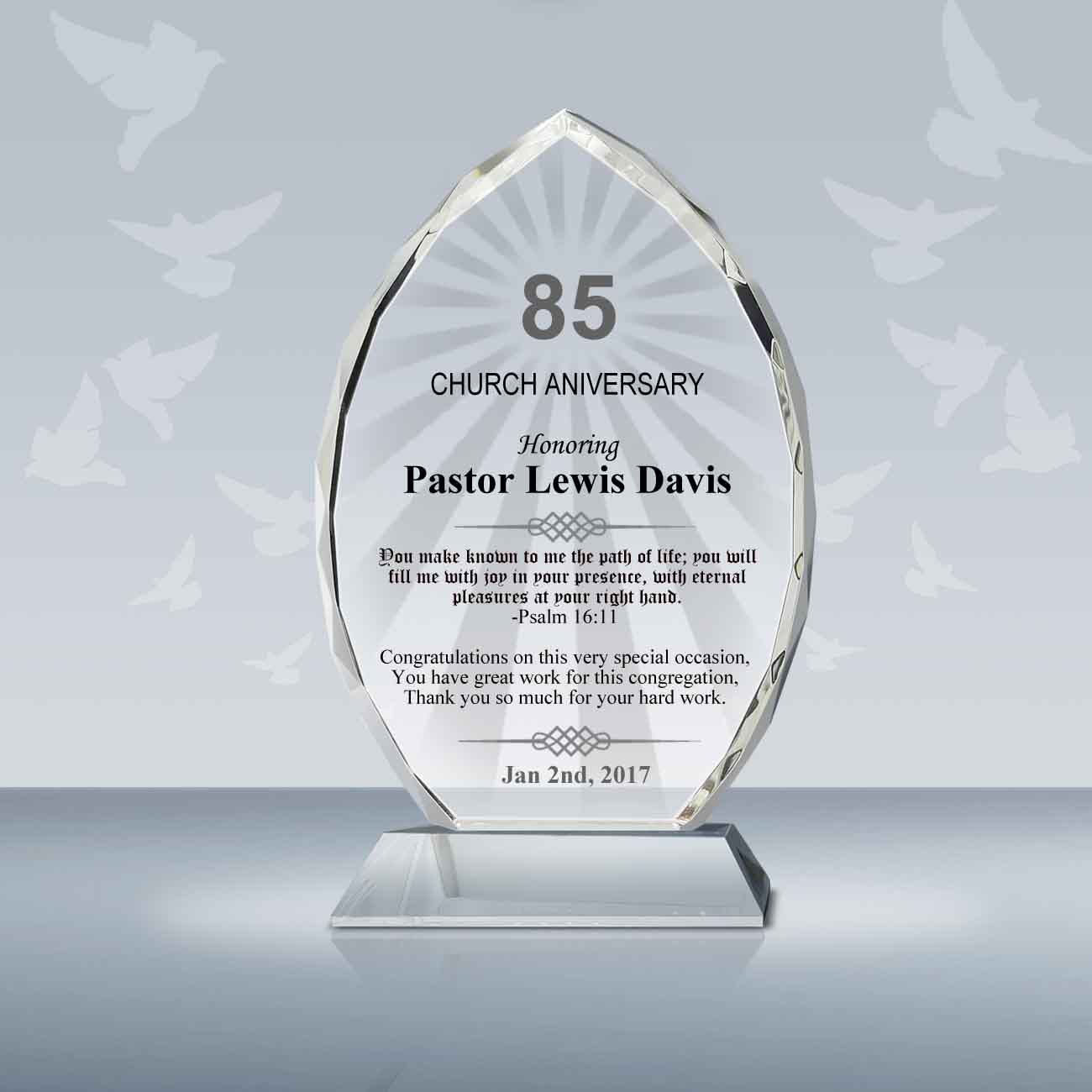 Church & Pastor – Goodcount 3D Crystal Etching Gift & Award