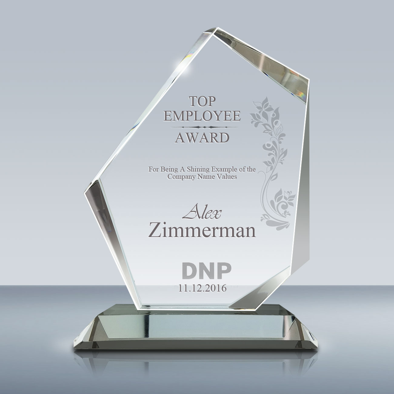 Engraving Included Prime 6 H Custom Engraved Employee Award Employee of The Year Apex Crystal Award