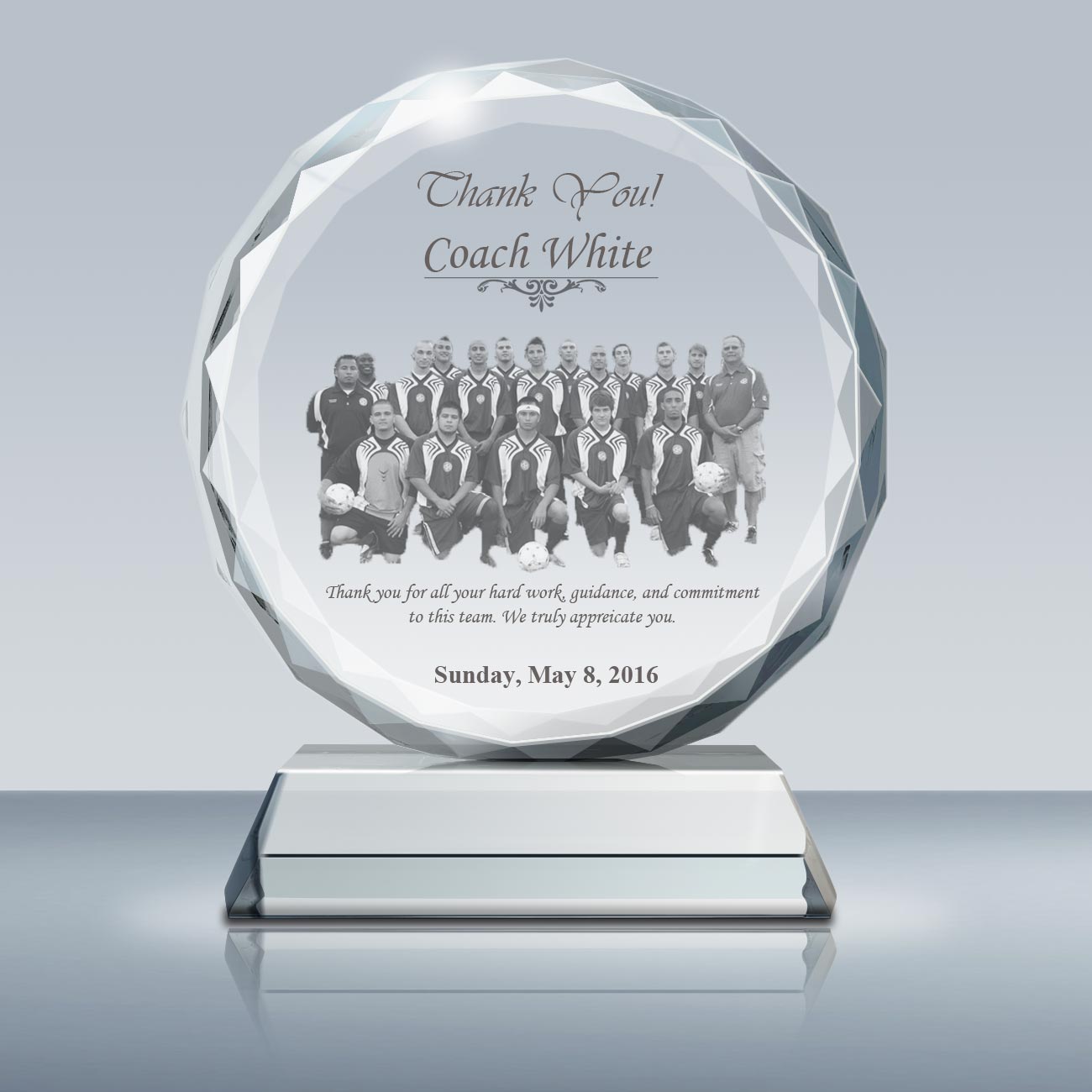 Coach Thank You Gift End of Season Award Plaque From the 