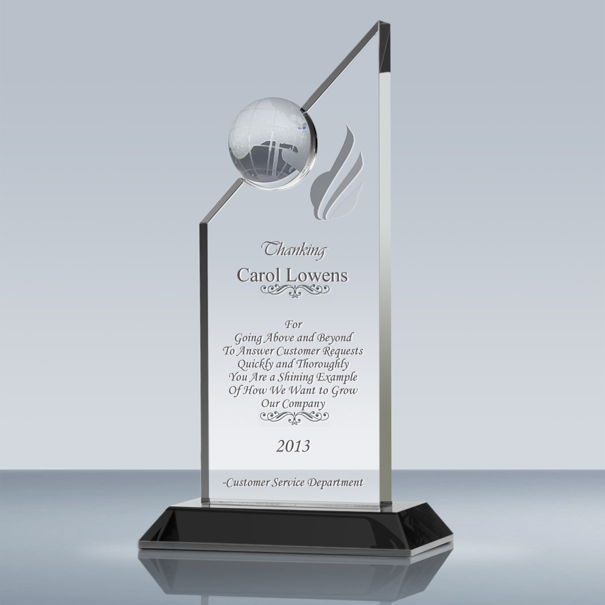 Engraving Included Prime 6 H Custom Engraved Employee Award Employee of The Year Apex Crystal Award