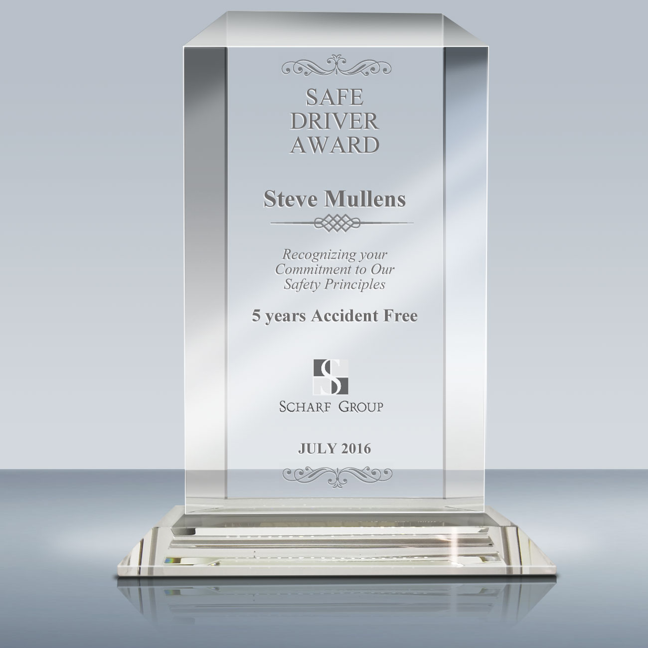 6 H Custom Corporate Jade Pyramid Award Commitment to Safety Award Engraving Included Prime