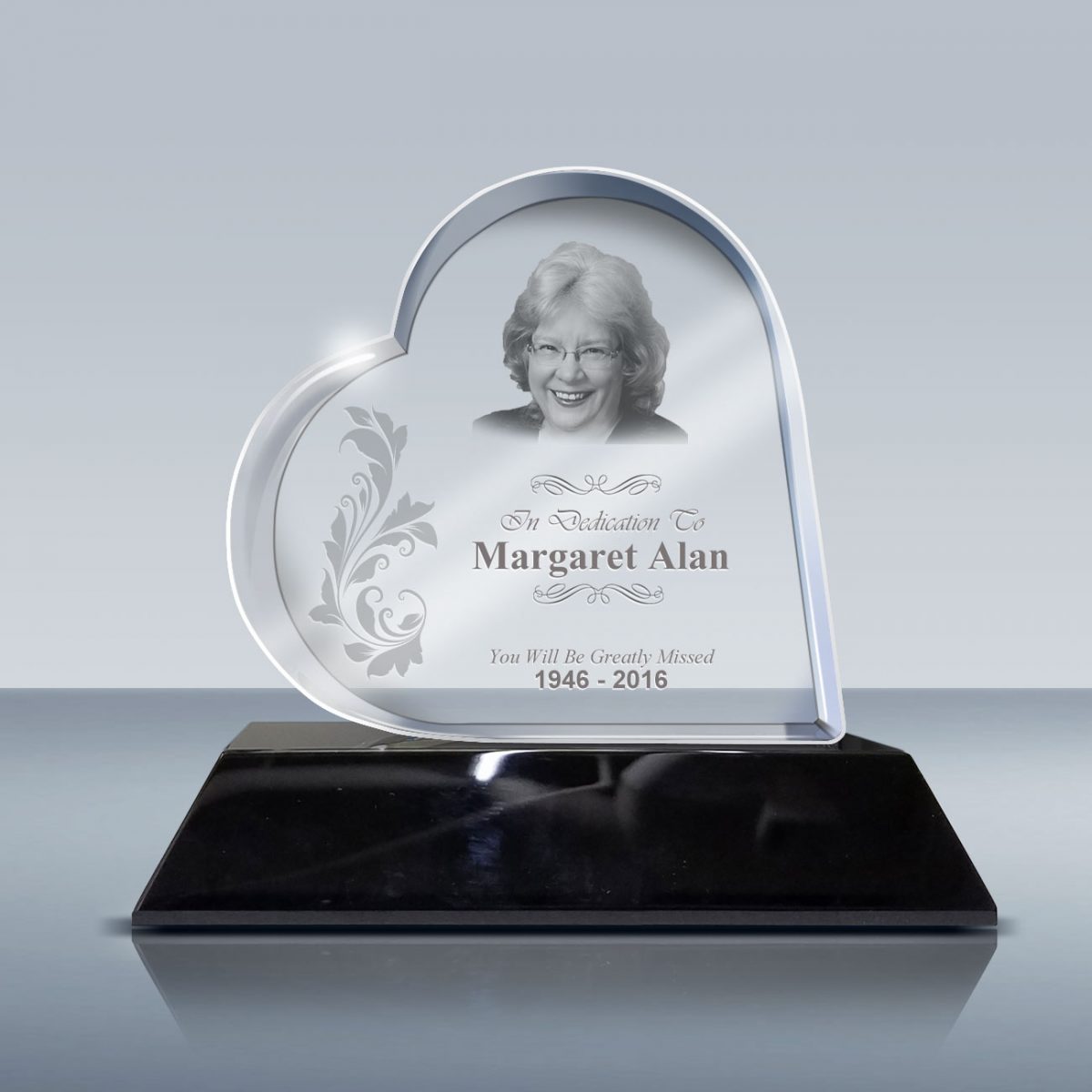 Memorial Photo Crystal Goodcount 3D Crystal Etching Gift & Award