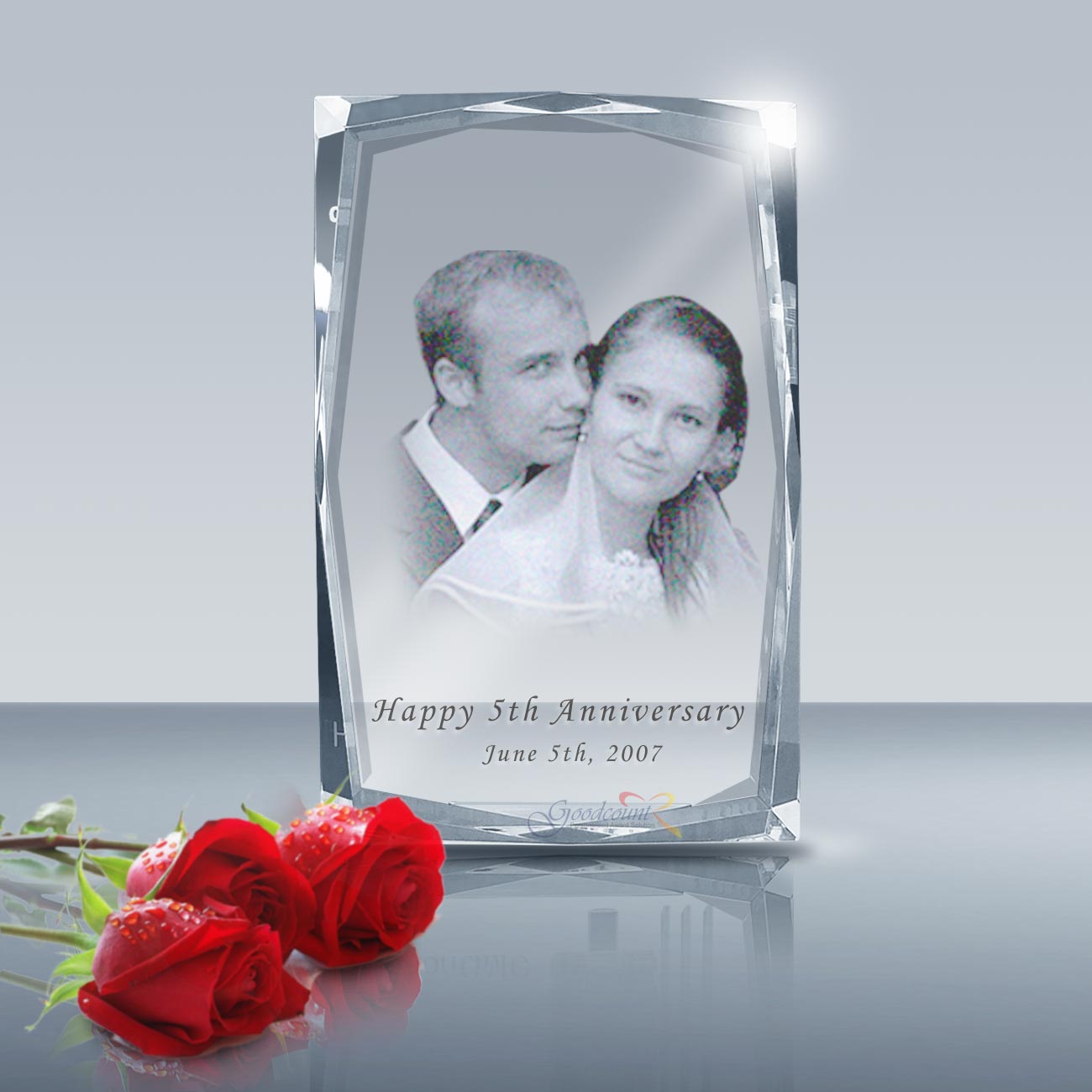 Personalized  paperweight Gift ViVi crystal Photo  K 994 